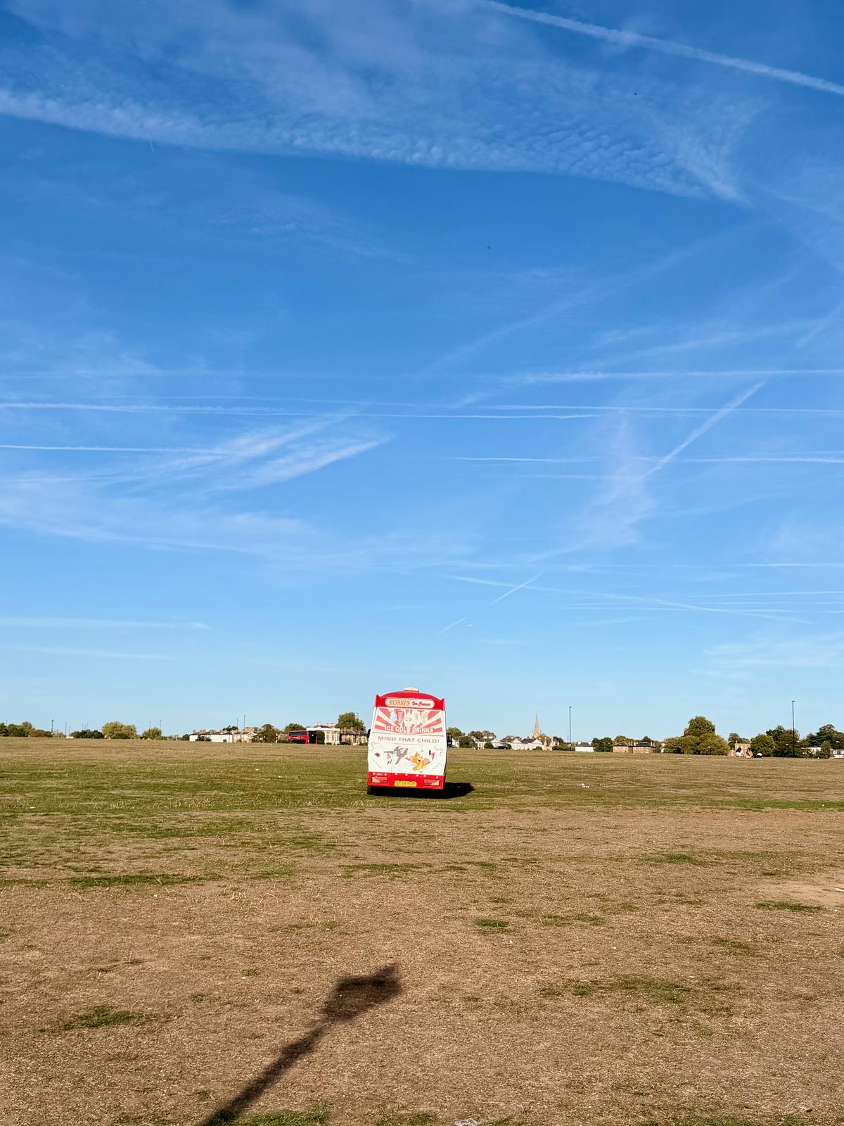 Ice cream van in field