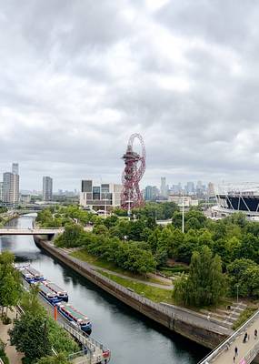 Skyline with the Orbit and the Olympic Stadium