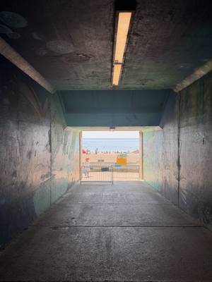 Pedestrian tunnel facing the beach