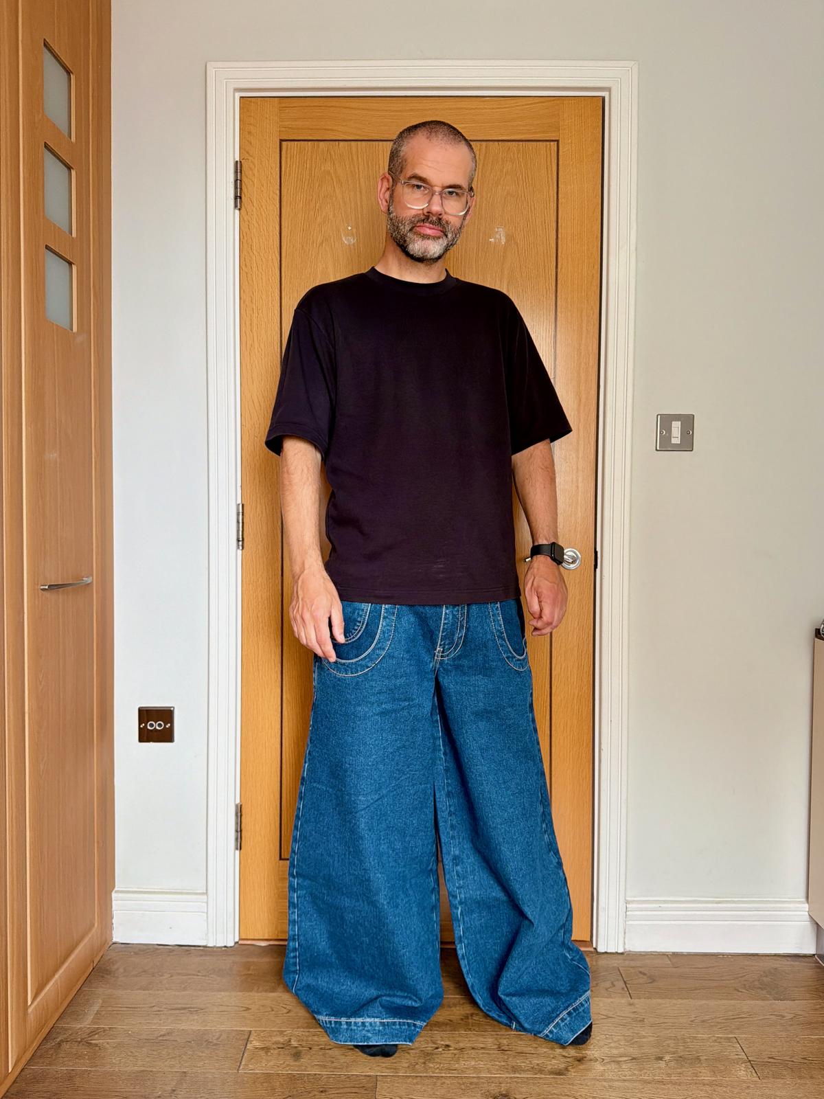 Me wearing my JNCO Rhino (from front)
