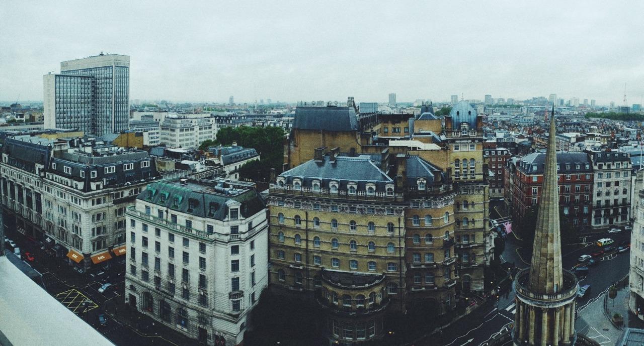 A rainy London skyline