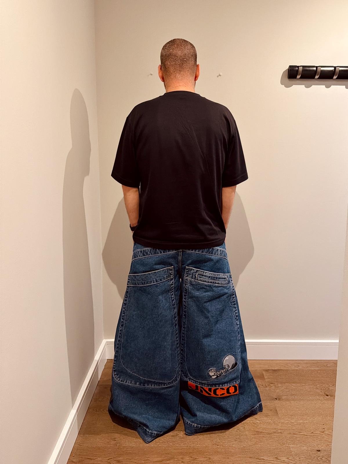 Me wearing my JNCO Convict (from the back)